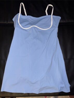 Light Blue Athletic Dress with White Trim